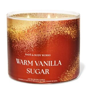 Bath & Body Works Warm Vanilla Sugar Candle - Gold and Brown